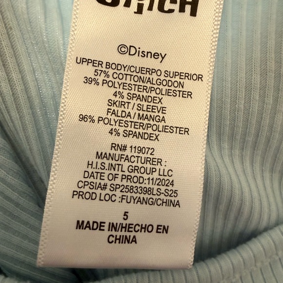 ⚡️5 for $15⚡️Disney Light Blue Kids Dress with Stitch Print - Picture 4 of 4